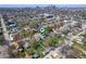 Aerial view showcasing the property's location in a vibrant neighborhood, close to Fountain Square, with city views at 1217 Evison St, Indianapolis, IN 46203