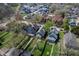 Aerial view of homes in a neighborhood with lush green lawns and mature trees at 1217 Evison St, Indianapolis, IN 46203