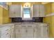 Well-lit kitchen space with a view of the double sink and ample cabinet storage at 1422 Olive St, Indianapolis, IN 46203