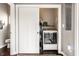 Modern laundry room with front load washer and dryer at 1430 Fletcher Ave, Indianapolis, IN 46203