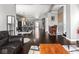 Inviting living room with hardwood floors seamlessly connects to the dining and kitchen areas at 1430 Fletcher Ave, Indianapolis, IN 46203