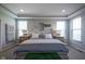 Bright and airy main bedroom featuring large windows, tray ceilings, and warm neutral colors at 15594 Garrano Ln, Fishers, IN 46040