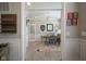 A nicely decorated office with plank flooring and a gray colored walls and white trim at 15594 Garrano Ln, Fishers, IN 46040