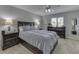 Bedroom boasts neutral walls, carpet floors, and a dark wood bedroom set with plenty of storage at 1772 Woodridge Pl, Greenwood, IN 46143