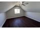Spacious bedroom featuring a vaulted ceiling, ceiling fan and window letting in natural light at 2029 Winton Ave, Indianapolis, IN 46224