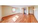 Bedroom features hardwood floors and natural light for relaxation and rejuvenation at 2215 W State Rd, Pendleton, IN 46064