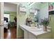Bathroom adjacent to the bedroom, with vanity and storage at 350 Springfield Cir, Greenwood, IN 46143