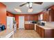 Bright kitchen with stainless sink, plentiful cabinets and bright skylights at 350 Springfield Cir, Greenwood, IN 46143