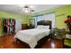 Spacious primary bedroom with ample storage, ceiling fan, and natural light at 350 Springfield Cir, Greenwood, IN 46143