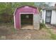 Open storage shed in the backyard, providing extra space for gardening or tools at 3845 E 32Nd St, Indianapolis, IN 46218