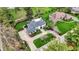 Breathtaking aerial view of the estate showcasing lush landscaping, circular driveway, and a well-manicured lawn at 4339 Royal Pine Blvd, Indianapolis, IN 46250