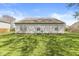 The well-maintained backyard offers a serene retreat with lush greenery and a view of the home's exterior at 47 Thornburg Pkwy, Brownsburg, IN 46112