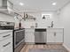 Bright kitchen featuring stainless steel appliances, dishwasher, and ample countertop space at 5954 Crestview Ave, Indianapolis, IN 46220