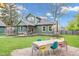 Open backyard with patio furniture, manicured lawn and a view of the home's exterior at 6185 Evanston Ave, Indianapolis, IN 46220