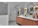 Bathroom featuring glass shower door, toilet and decorative wall art, gold fixtures and decor at 6185 Evanston Ave, Indianapolis, IN 46220
