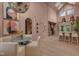 Bright, open-concept dining and kitchen with skylights, a disco ball, and modern fixtures at 6185 Evanston Ave, Indianapolis, IN 46220