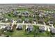 Scenic aerial view of a neighborhood with lush green lawns and a serene lake at 6645 Braemar N Ave, Noblesville, IN 46062