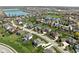 Aerial view of a neighborhood with well-manicured lawns and tree-lined streets at 6645 Braemar N Ave, Noblesville, IN 46062