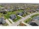 High-angle view of a residential area with diverse home styles and meticulously maintained landscaping at 6645 Braemar N Ave, Noblesville, IN 46062