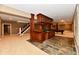 Finished basement with a wet bar, pool table, and staircase at 7128 Trail Ridge Ln, Indianapolis, IN 46259