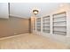 Basement room with a wall of built-in bookshelves and cabinets at 7128 Trail Ridge Ln, Indianapolis, IN 46259