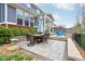 Inviting backyard patio with an outdoor dining area, comfortable seating, and lush landscaping at 7501 Independence Dr, Zionsville, IN 46077