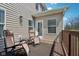 Relaxing deck featuring comfortable lounge chairs, creating an ideal space for outdoor enjoyment at 9725 Thorne Cliff Way # 105, Fishers, IN 46037