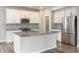 Modern kitchen features white cabinets, stainless appliances, and island at 9800 Ridgecrest Ln, McCordsville, IN 46055