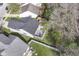 Aerial view of home showcasing backyard deck, fencing, and mature trees at 10839 Cedar Pine Dr, Indianapolis, IN 46235