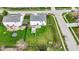 Aerial view of a home, highlighting the large backyard and patio space at 11631 Tamarisk Blvd, Fishers, IN 46037