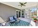 Covered porch with comfortable seating and a view of the backyard at 14413 Arnett Dr, Carmel, IN 46033