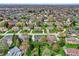 Beautiful aerial view of the neighborhood showcasing well-maintained lawns and mature trees at 1444 Trail Creek Ct, Carmel, IN 46032
