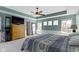 A large bedroom featuring a ceiling fan, dresser and three windows at 15385 Ellington Dr, Fishers, IN 46040