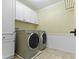 A well-equipped laundry room with washer, dryer and ample storage space at 15385 Ellington Dr, Fishers, IN 46040