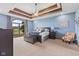 Spacious main bedroom featuring a trey ceiling, a large window, and soft, neutral colors at 1583 E Osprey Dr, Greenfield, IN 46140