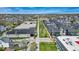 An aerial shot of the community showcases the layout and surrounding area on a sunny day at 1712 Rosette Way, Indianapolis, IN 46202
