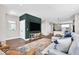 Modern living room with open floor plan and view of the kitchen at 1712 Rosette Way, Indianapolis, IN 46202