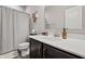 Stylish bathroom with a modern vanity, a sleek mirror, and a shower, providing a comfortable and functional space at 20515 Quicksilver Rd, Noblesville, IN 46062
