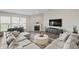 Cozy living room with stylish decor, a fireplace, and comfortable seating for relaxation and entertainment at 20515 Quicksilver Rd, Noblesville, IN 46062
