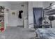 Spacious bedroom featuring carpet flooring, neutral walls, two closets, and a metal bunk bed at 213 N Walnut St, Edinburgh, IN 46124