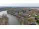 Aerial showcases property near river, blending natural beauty with convenient living at 218 Miami Dr, Noblesville, IN 46062