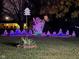 Festive front yard decorated with holiday lights and charming birdhouse at 3155 W 57Th St, Indianapolis, IN 46228