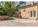 Brick home exterior with patio, fenced yard, and mature trees at 4151 N Pennsylvania St, Indianapolis, IN 46205