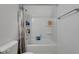 Bathroom with a toilet, bathtub, a shower-tub combination, and toiletries at 4323 Stubbington Ln, Indianapolis, IN 46239