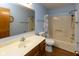 Full bathroom with a single vanity, toilet, and shower at 572 Eagle Crest Dr, Brownsburg, IN 46112