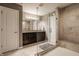 Bright bathroom showcasing a glass shower, double sink vanity, and neutral tones at 5869 Belchamp Dr, Noblesville, IN 46062