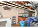Functional basement laundry area with washer, dryer, and storage cabinets at 590 N 17Th St, Noblesville, IN 46060