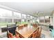 Inviting sunroom featuring a grill, dining set, ceiling fan, and plenty of natural light at 590 N 17Th St, Noblesville, IN 46060