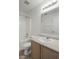 Bathroom featuring a shower-tub combination, single sink vanity, and tile floor at 6846 Emerald Bay Ln, Indianapolis, IN 46237