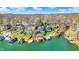 Aerial view of waterfront homes showing lakeside living and access to a calm lake at 7003 Eagle Dr, Nineveh, IN 46164